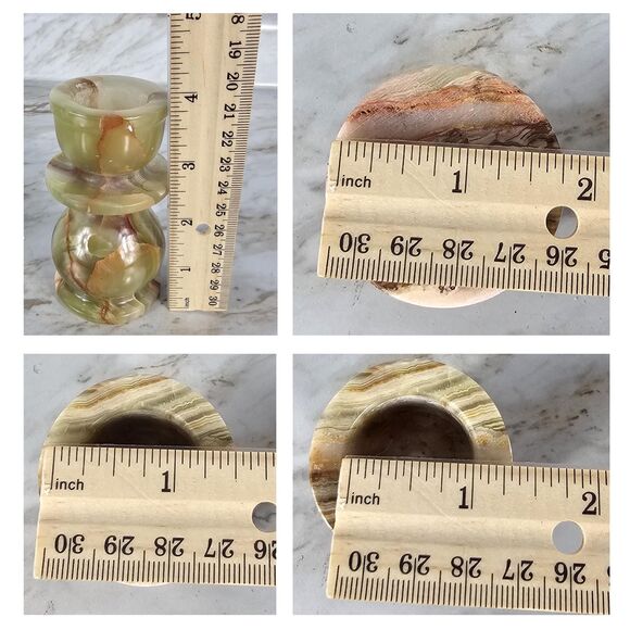 Green Onyx candle holders set, stone holders for relaxation and romantic evening - Picture 10 of 10